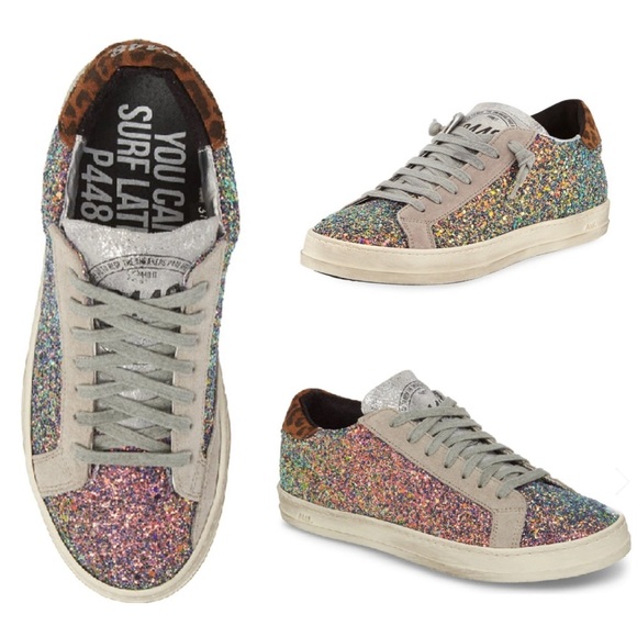 ❌SOLD❌P448 John Iridescent Glitter Low Top Sneakers Womens ✨RARE FIND✨ US 7. - Picture 2 of 16